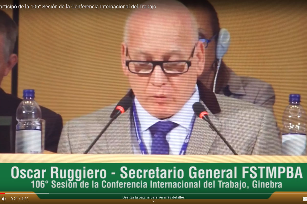 Ruggiero participó de la 106° Sesión de la Conferencia Internacional del Trabajo